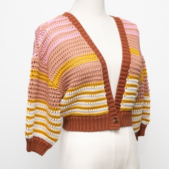 Sachin + Babi | Multicolor Knit Cropped Penny Cardigan. - Picture 1 of 10